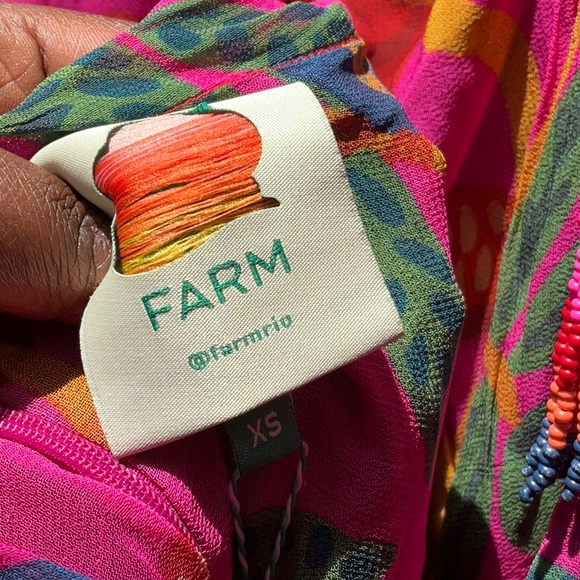 NWT Farm Rio Farm Rio's Sweet Forest  pink tier halter mushroom maxi dress - Picture 17 of 17